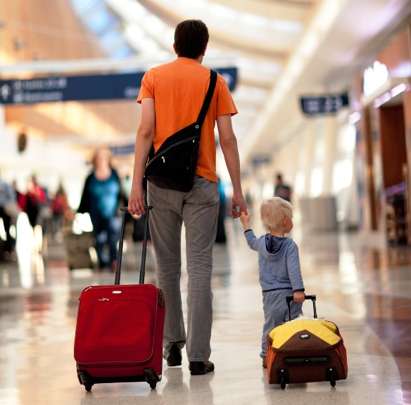 family in the airport